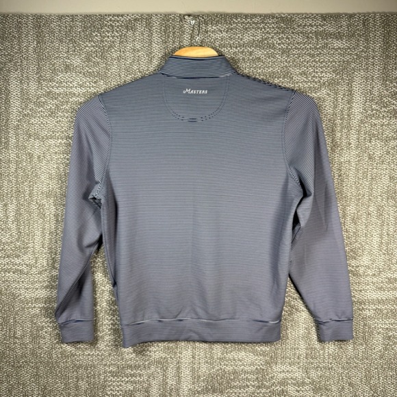 Masters Tech Pullover Mens Medium Navy White Stripe 1/4 Zip Golf Long Sleeve PGA - Picture 7 of 7